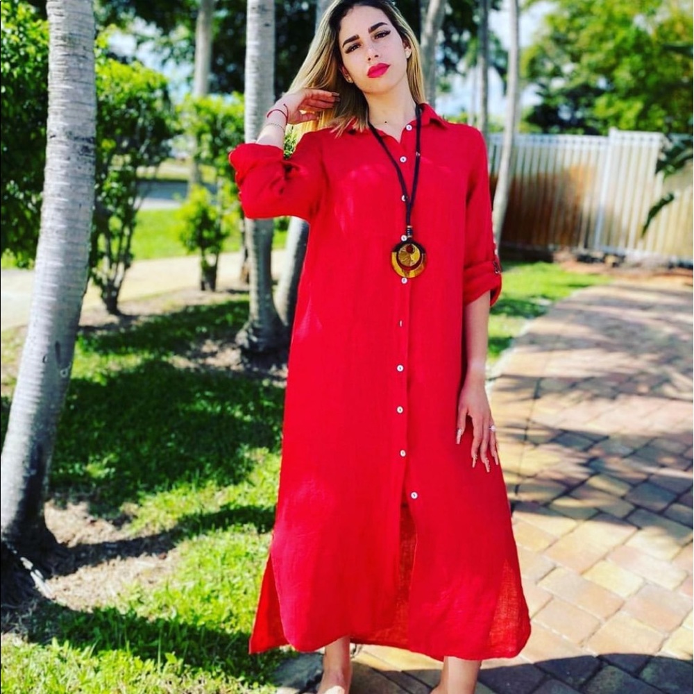 Linen dresses one size